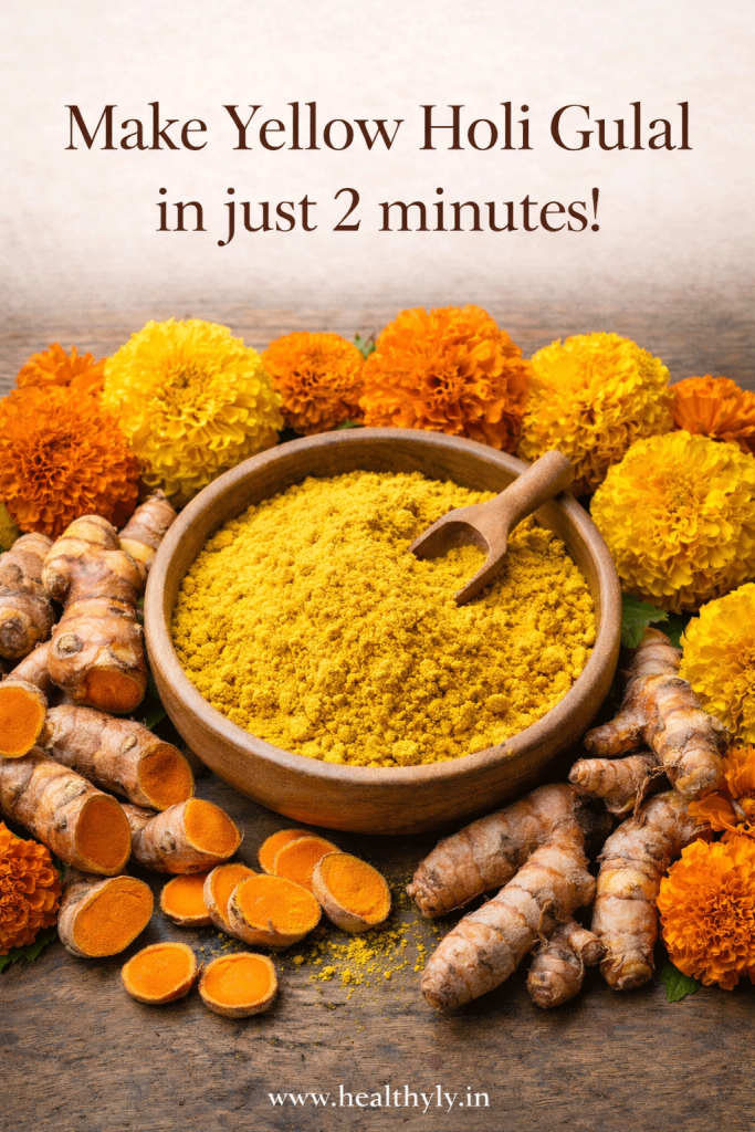 DIY yellow holi color from flowers