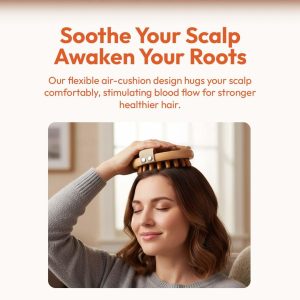 wooden Hair massager to stimulate hair growth