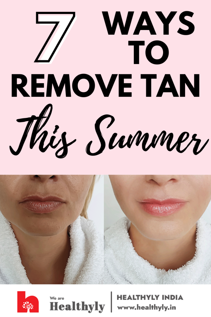 how to remove tan at home, a before and after picture 