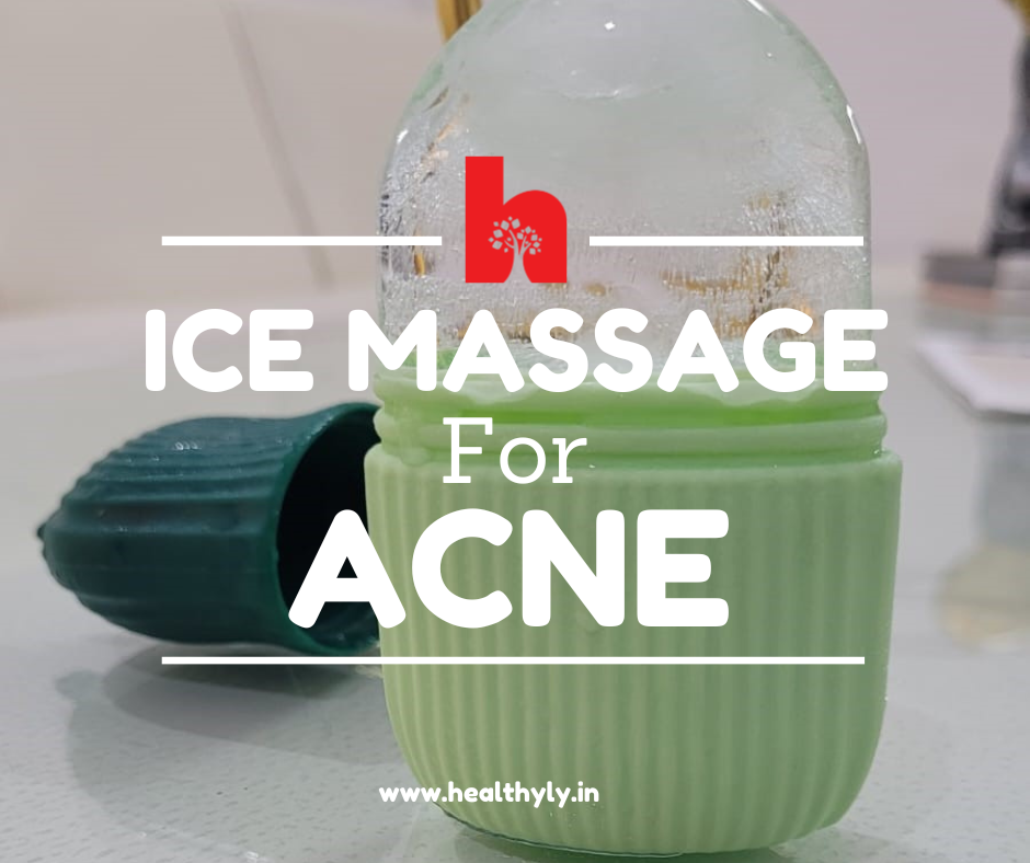 Benefits of Ice Massage for pimples, ice roller with ice in it