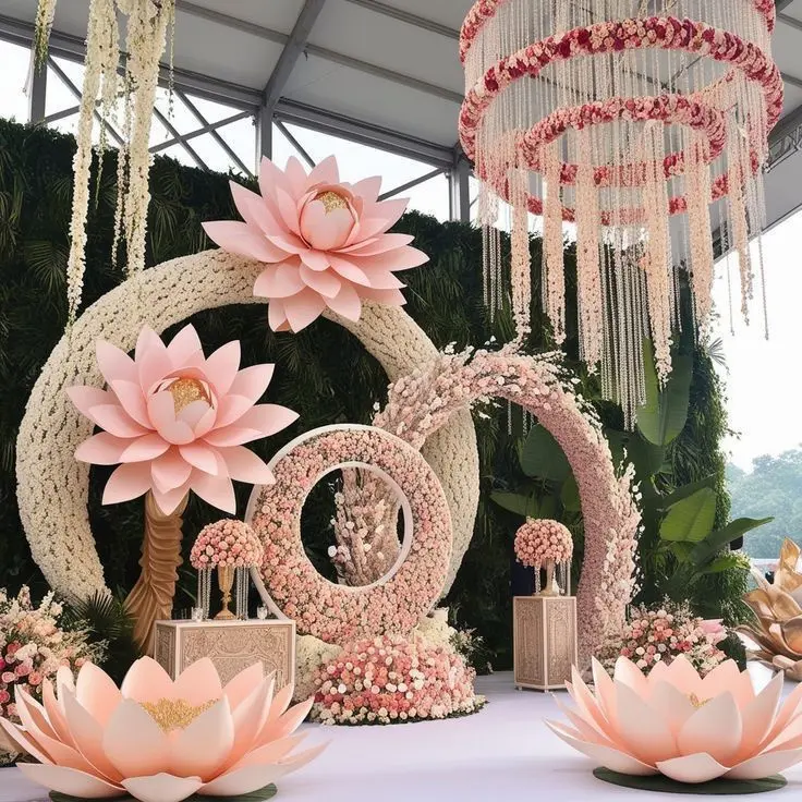 Indian floral stage wedding decor