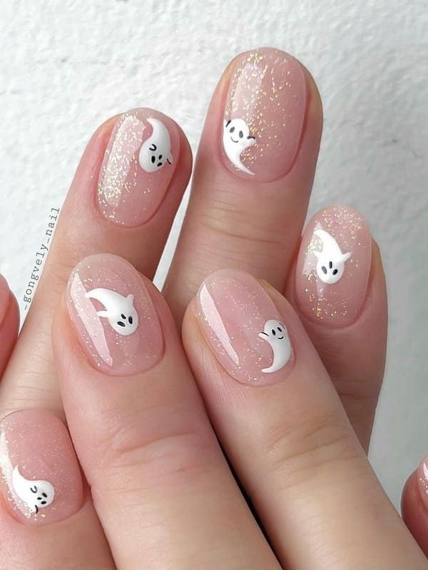 Ghost Nails for Halloween Design