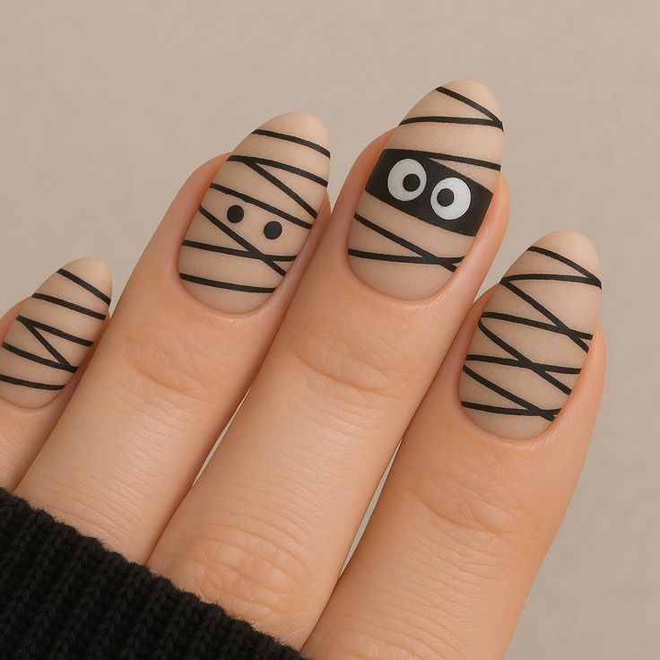 Mummy Nails for Halloween