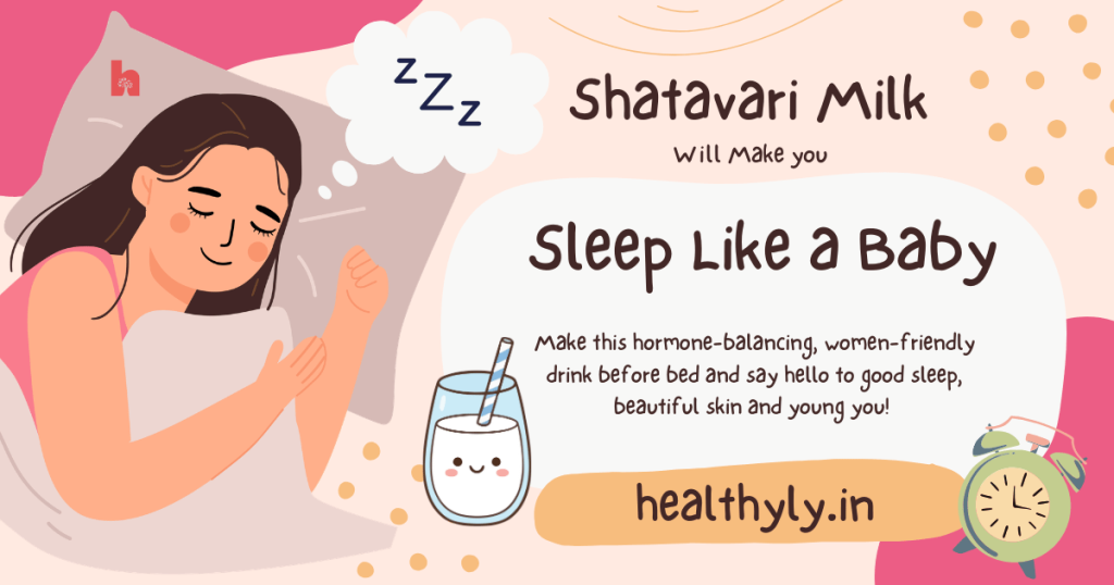 a lady sleeping peacefully after having shatavari milk